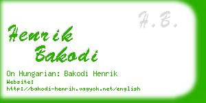 henrik bakodi business card